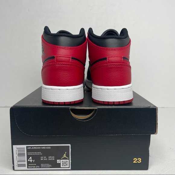 Nike Air Jordan 1 Retro Mid GS “Banned/Bred” NEW - Picture 4 of 4